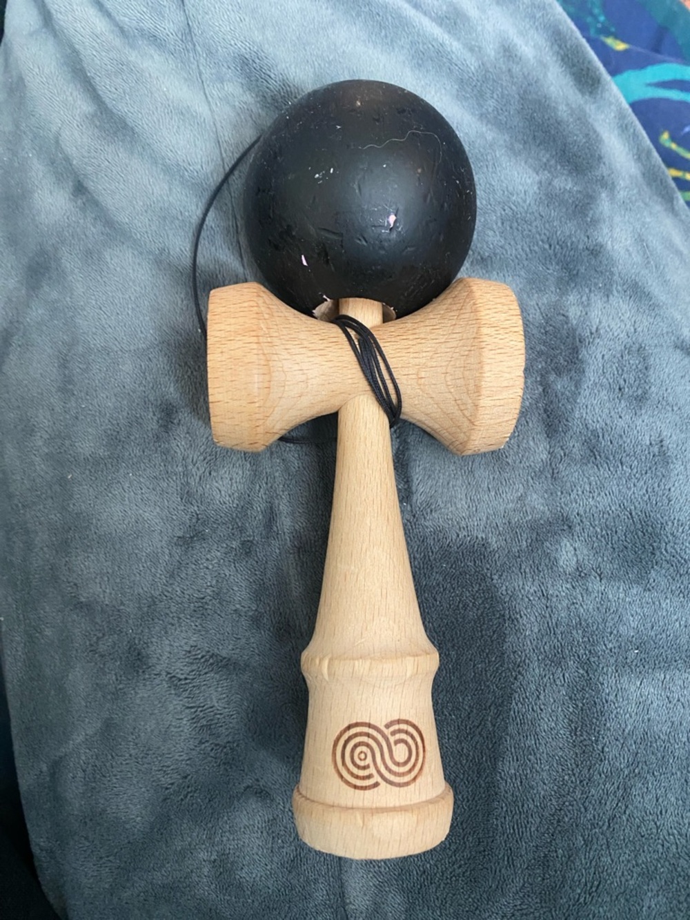 Kendama USA Natural Wood Kendama with Black Tama